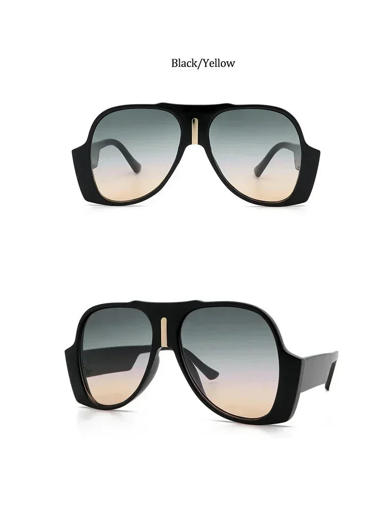 Gradient Shades For Women Oversized Pilot Sunglasses Men Luxury Brand Vintage Unique Sunglasses Female UV400 Glasses Eyewear