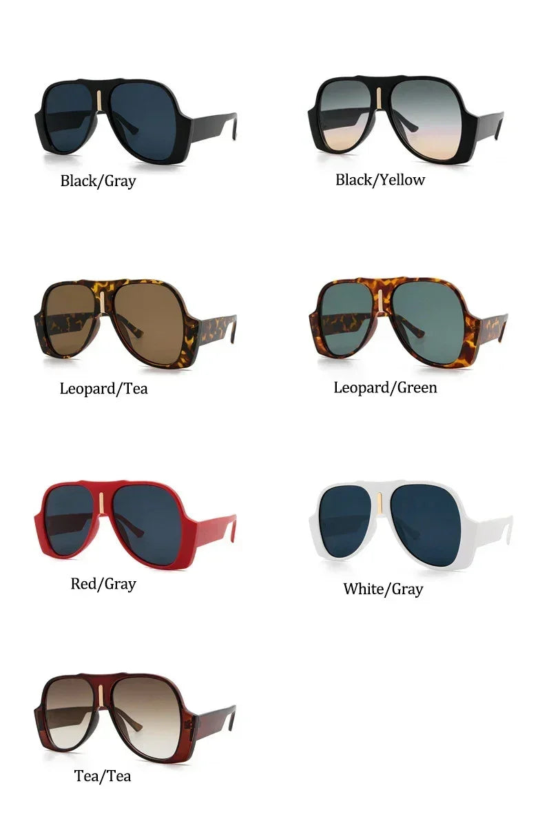 Gradient Shades For Women Oversized Pilot Sunglasses Men Luxury Brand Vintage Unique Sunglasses Female UV400 Glasses Eyewear