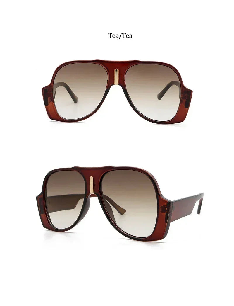 Gradient Shades For Women Oversized Pilot Sunglasses Men Luxury Brand Vintage Unique Sunglasses Female UV400 Glasses Eyewear