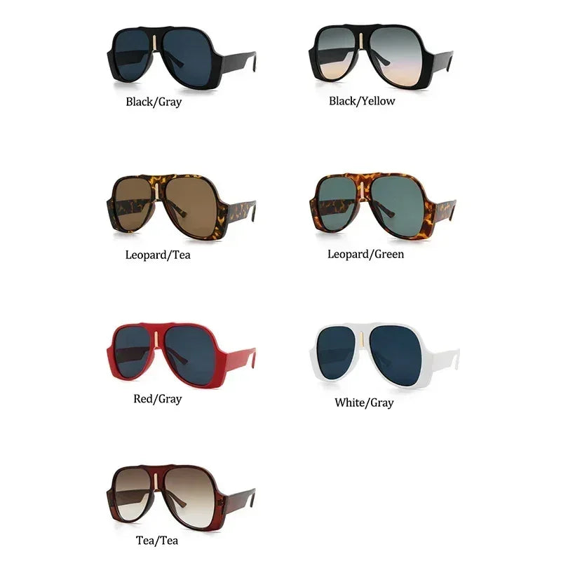 Gradient Shades For Women Oversized Pilot Sunglasses Men Luxury Brand Vintage Unique Sunglasses Female UV400 Glasses Eyewear